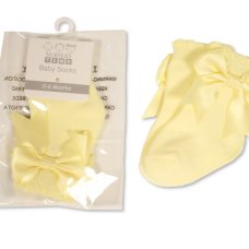 BW-61-2221L: Baby Socks with Bow - Lemon (0-18 Months)